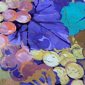 Vintage 1993 HALLMARK Wine Grapes in Metallic Splendor Gift Wrap (2 Sheets)